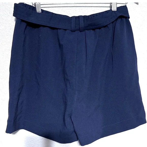 Draper James Navy Blue Belted Dress Shorts Women Large Wide Leg High Waist NWT - Picture 4 of 7
